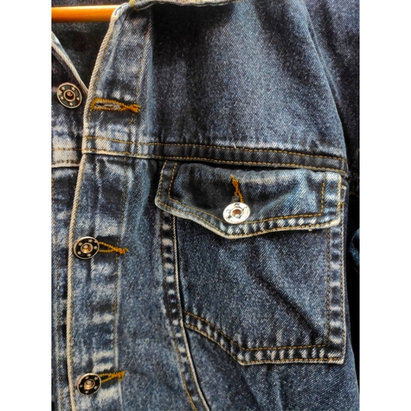 Dark Blue Denim Jacket With 4 Pockets - Picture 5 of 5